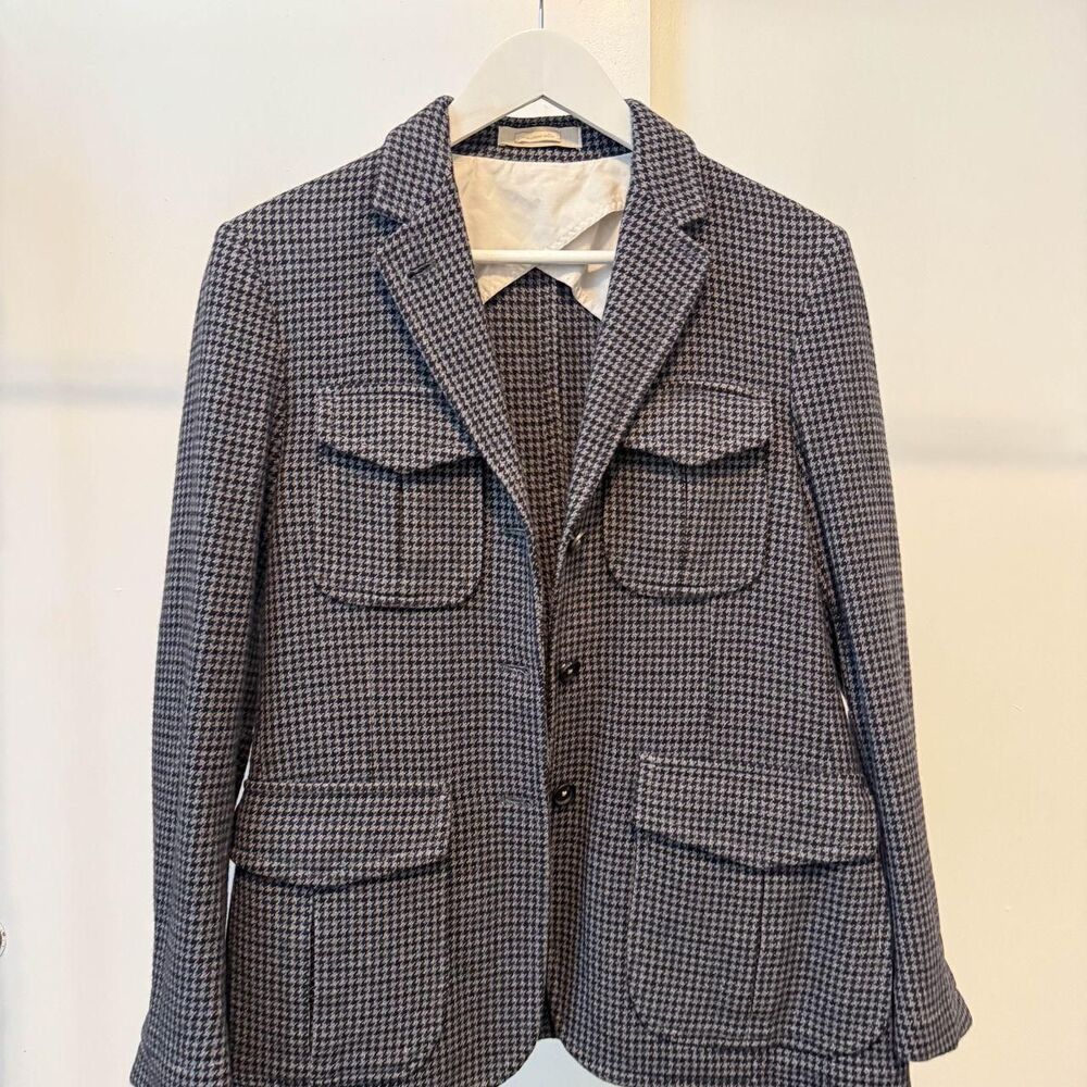 Massimo-dutti Men's Black and Grey Tailored-jackets